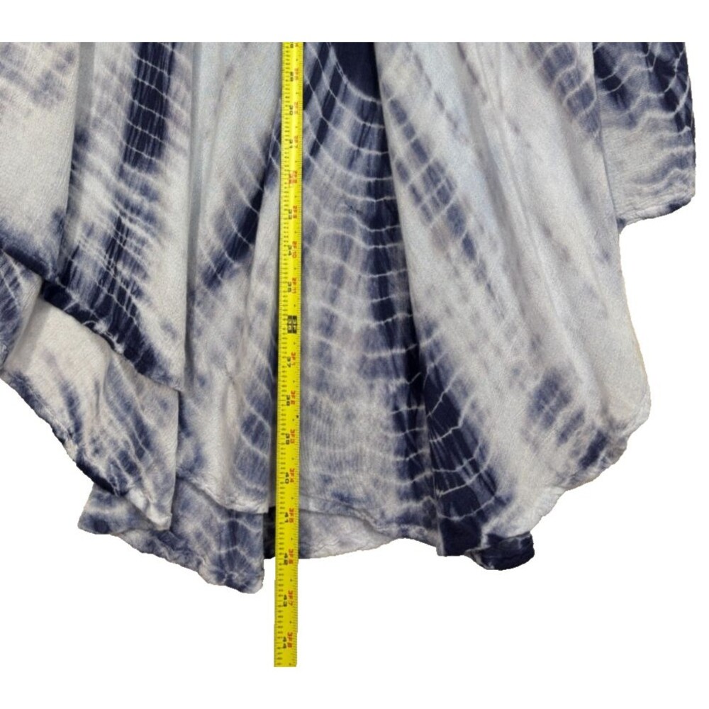 Navy Tie-Dye Midi Dress with Embellished Neckline - Picture 7 of 11